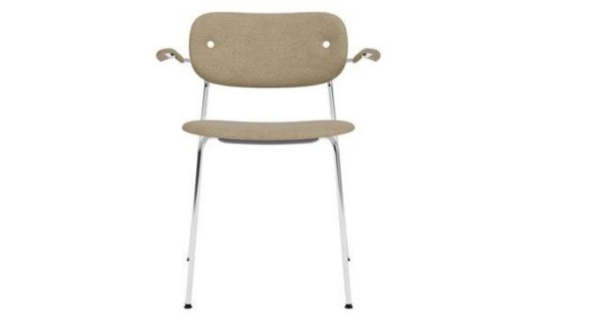 DINING CHAIR W/ARMREST, CHROME BASE