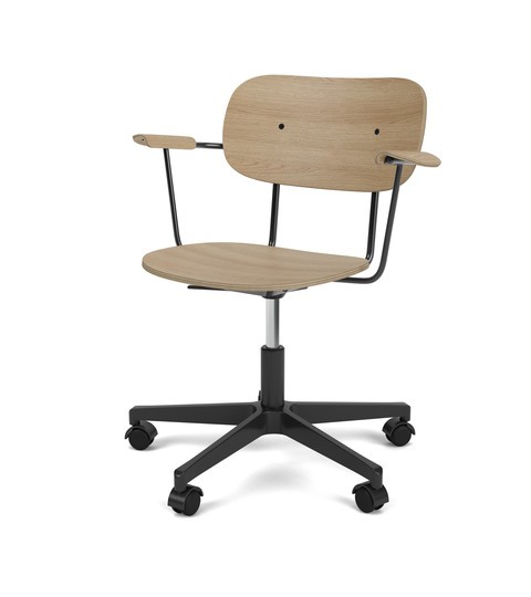 CO TASK CHAIR W/ARMREST, STAR BASE W/CASTERS, BLACK ALUMINIUM