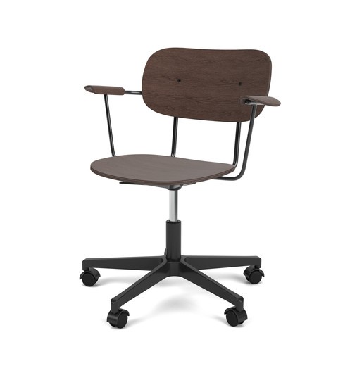 CO TASK CHAIR W/ARMREST, STAR BASE W/CASTERS, BLACK ALUMINIUM