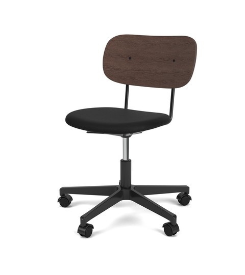 CO TASK CHAIR, STAR BASE W/CASTERS, BLACK ALUMINIUM, UPHOLSTERED SEAT