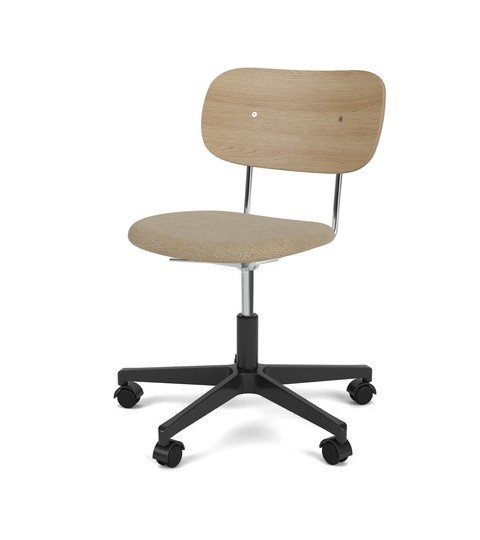 CO TASK CHAIR, STAR BASE W/CASTERS, BLACK ALUMINIUM, UPHOLSTERED SEAT