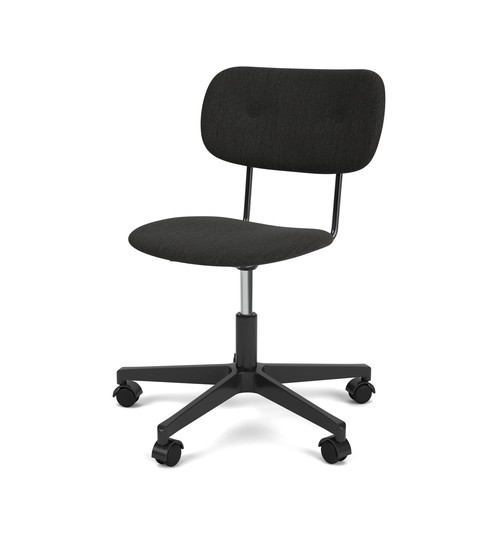 CO TASK CHAIR, STAR BASE W/CASTERS, BLACK ALUMINIUM, UPHOLSTERED SEAT AND BACK