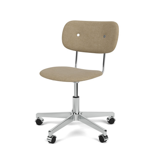 CO TASK CHAIR, STAR BASE W/CASTERS, POLISHED ALUMINIUM, UPHOLSTERED SEAT AND BACK