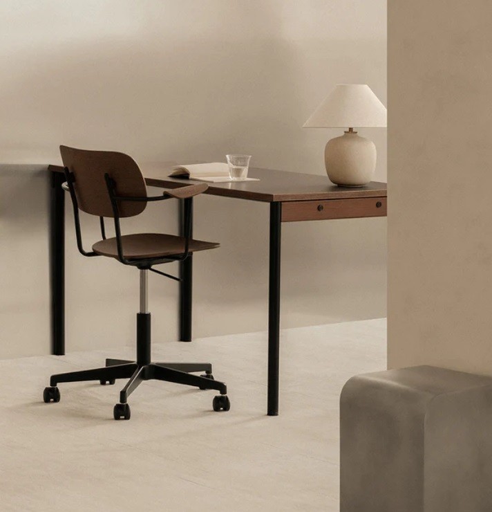 CO TASK CHAIR W/ARMREST, STAR BASE W/CASTERS, BLACK ALUMINIUM