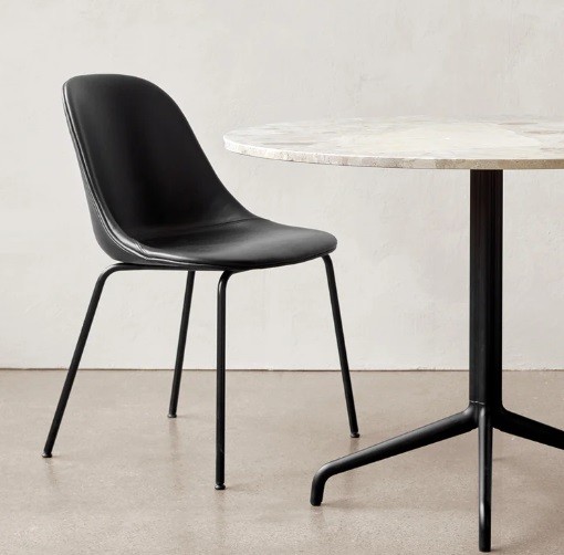 HARBOUR SIDE DINING CHAIR, STEEL BASE, UPHOLSTERED SHELL