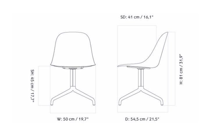 HABOUR SIDE DINING CHAIR PLASTIC SHELL