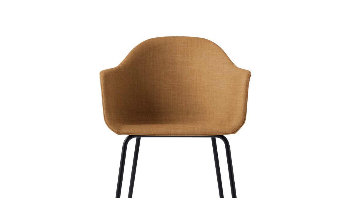 HARBOUR DINING CHAIR, STEEL BASE, UPHOLSTERED SHELL