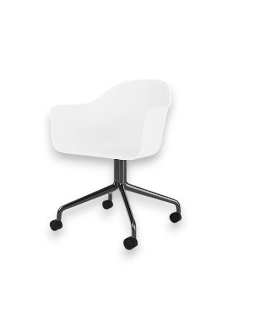 HARBOUR DINING CHAIR, STAR BASE W/CASTERS, PLASTIC SHELL