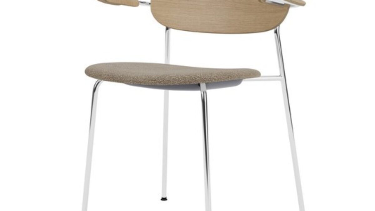 DINING CHAIR W/ARMREST UPHOLSTERED SEAT, OAK BACK
