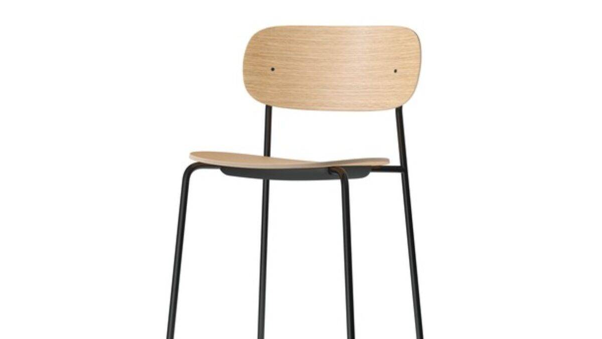 CO COUNTER CHAIR, OAK SEAT AND BACK