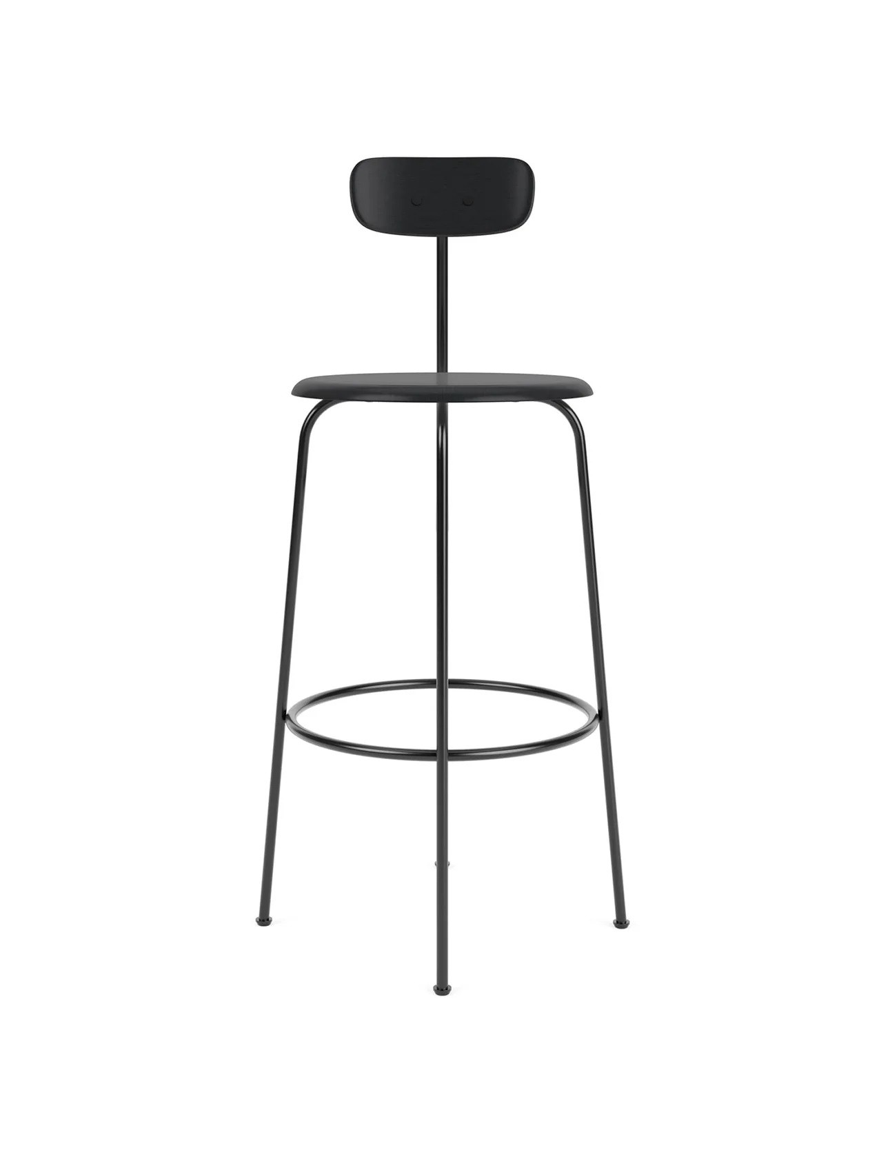 AFTEROOM COUNTER CHAIR, BLACK BASE, VENEER SEAT AND BACK