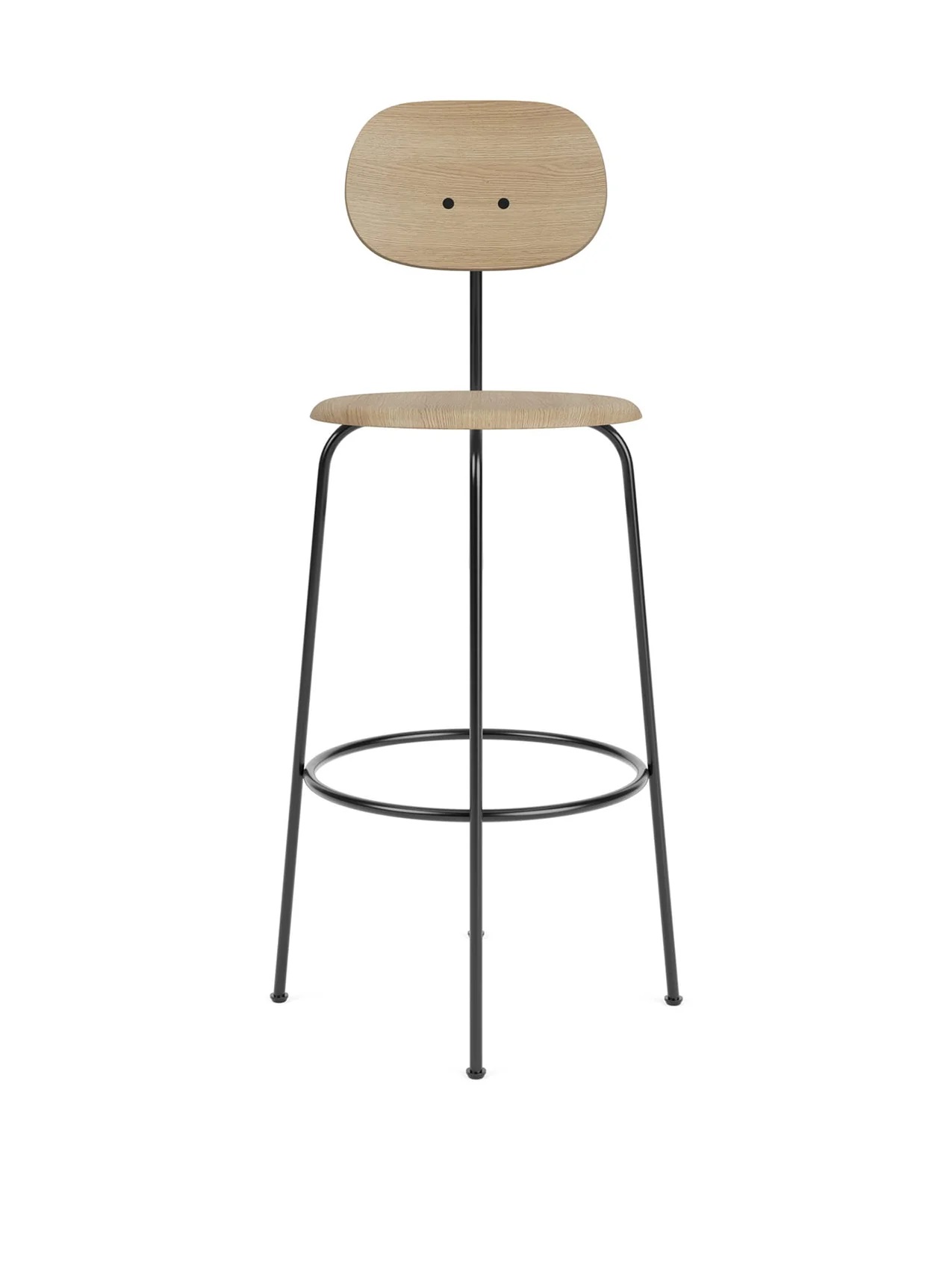 AFTEROOM BAR CHAIR PLUS, BLACK BASE, VENEER SEAT AND BACK