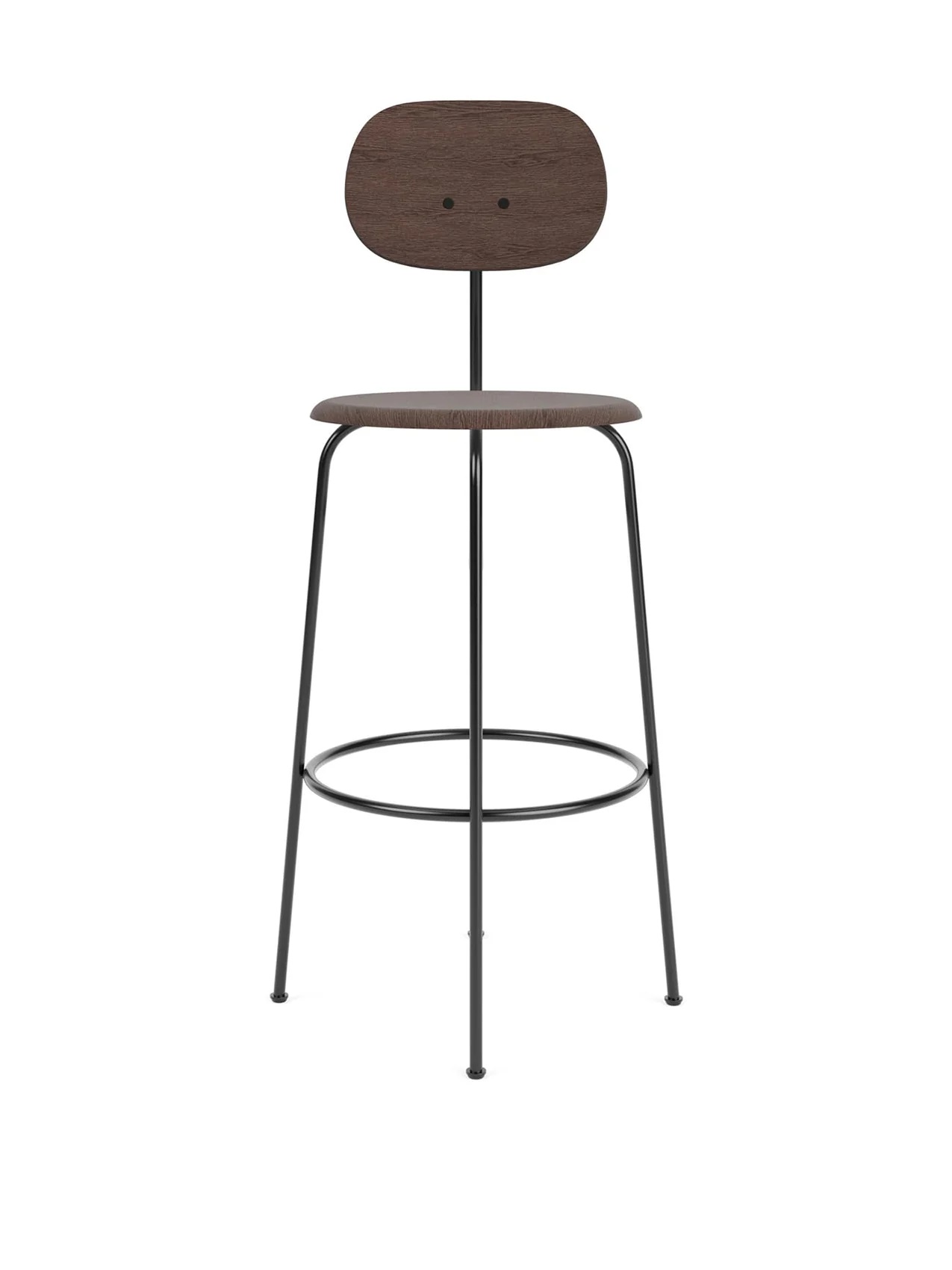 AFTEROOM BAR CHAIR PLUS, BLACK BASE, VENEER SEAT AND BACK