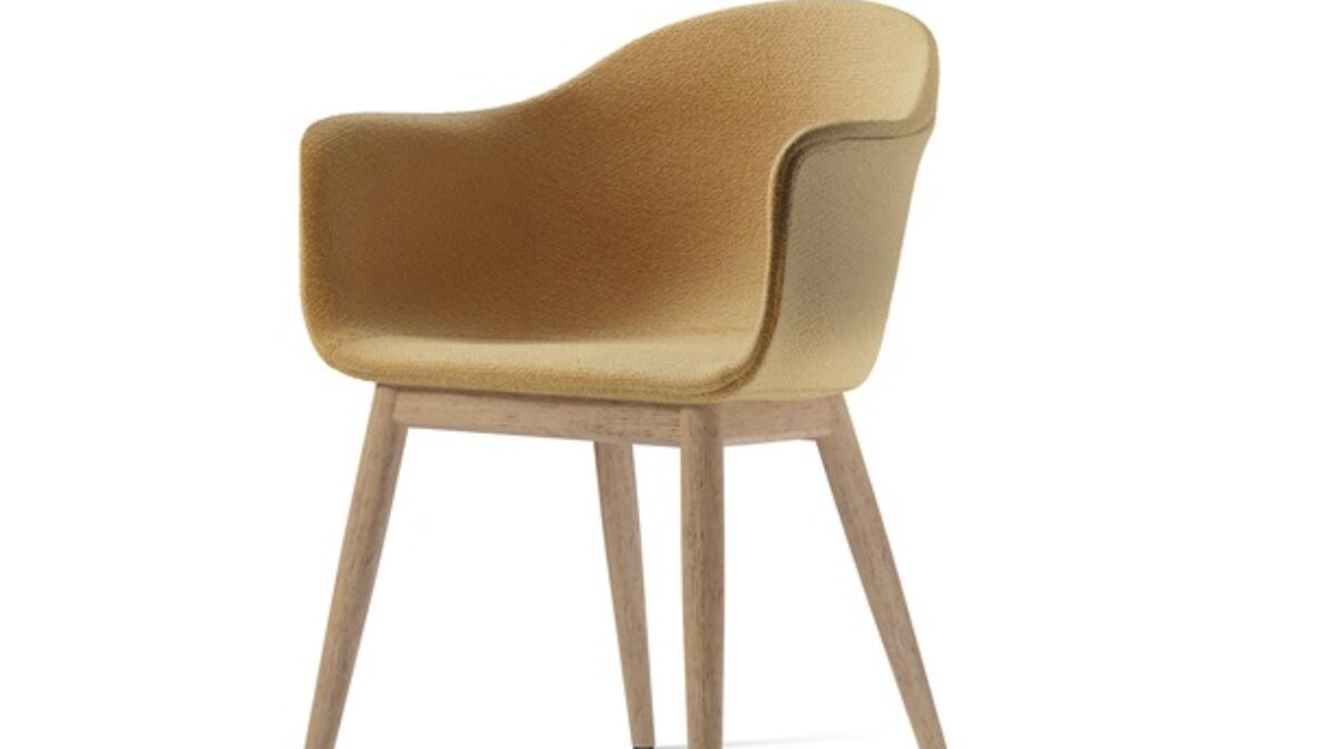 HARBOUR DINING CHAIR, OAK BASE, UPHOLSTERED SHELL