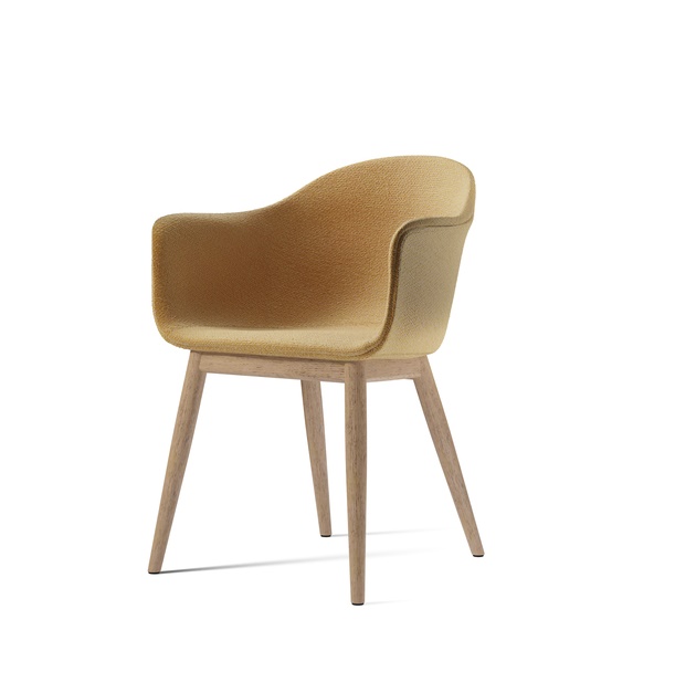 HARBOUR DINING CHAIR, OAK BASE, UPHOLSTERED SHELL