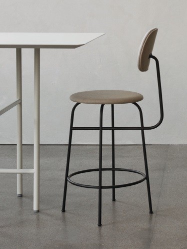 AFTEROOM COUNTER CHAIR PLUS, BLACK BASE, VENEER SEAT AND BACK