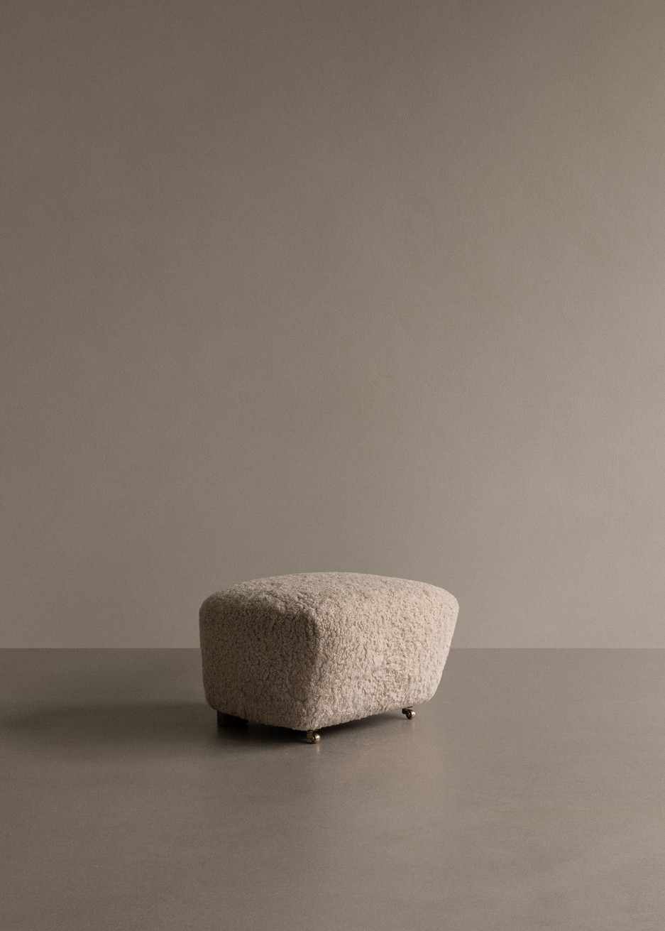 TIRED MAN OTTOMAN, OAK BASE