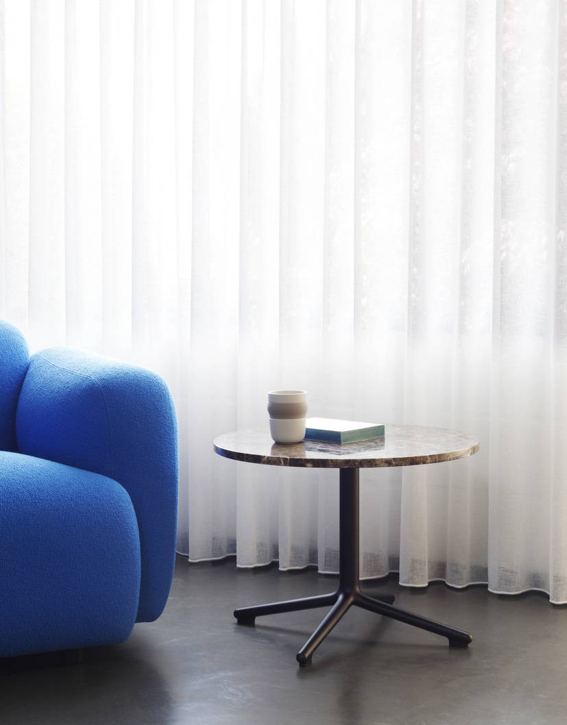 LUNAR TABLE H45 CM ALU/MARBLE