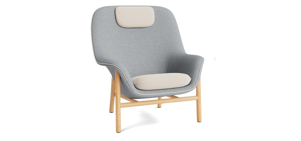 DRAPE LOUNGE CHAIR HIGH W. HEADREST WOOD