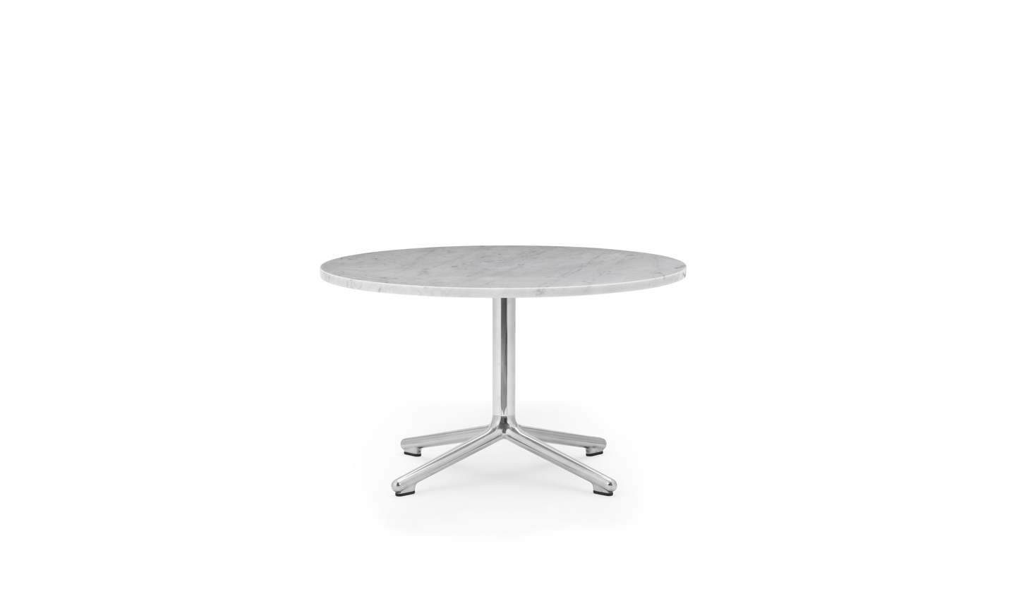 LUNAR TABLE H40 CM ALU/MARBLE