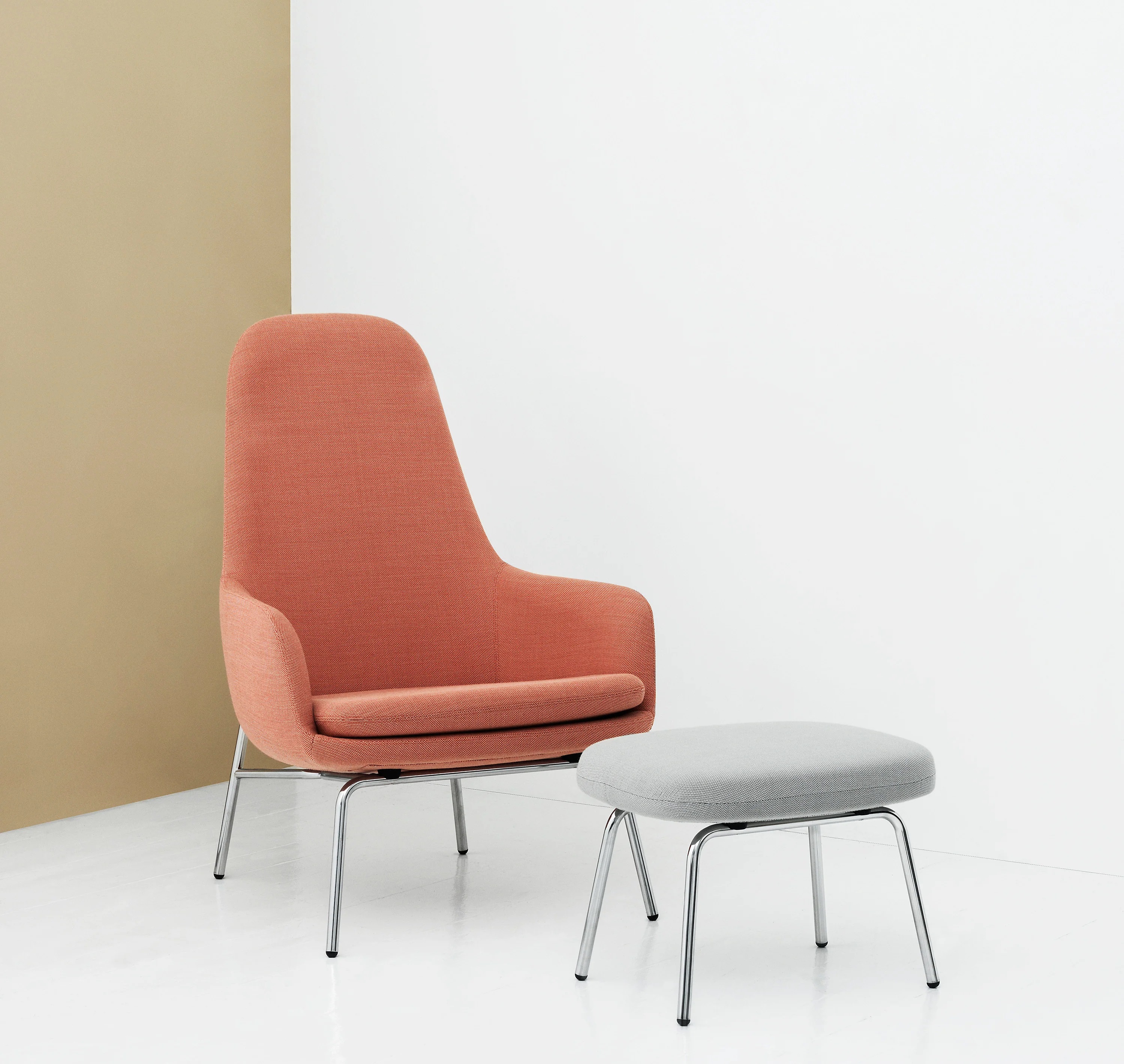 ERA FOOTSTOOL STEEL & CHROME