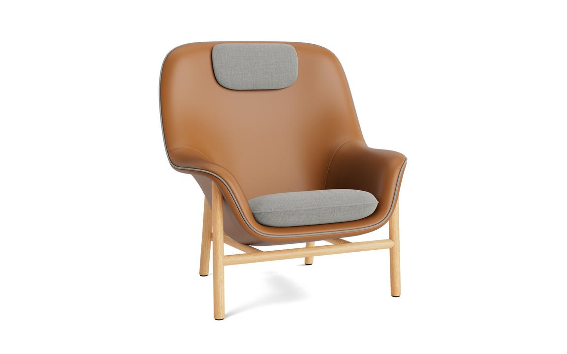 DRAPE LOUNGE CHAIR HIGH W. HEADREST WOOD
