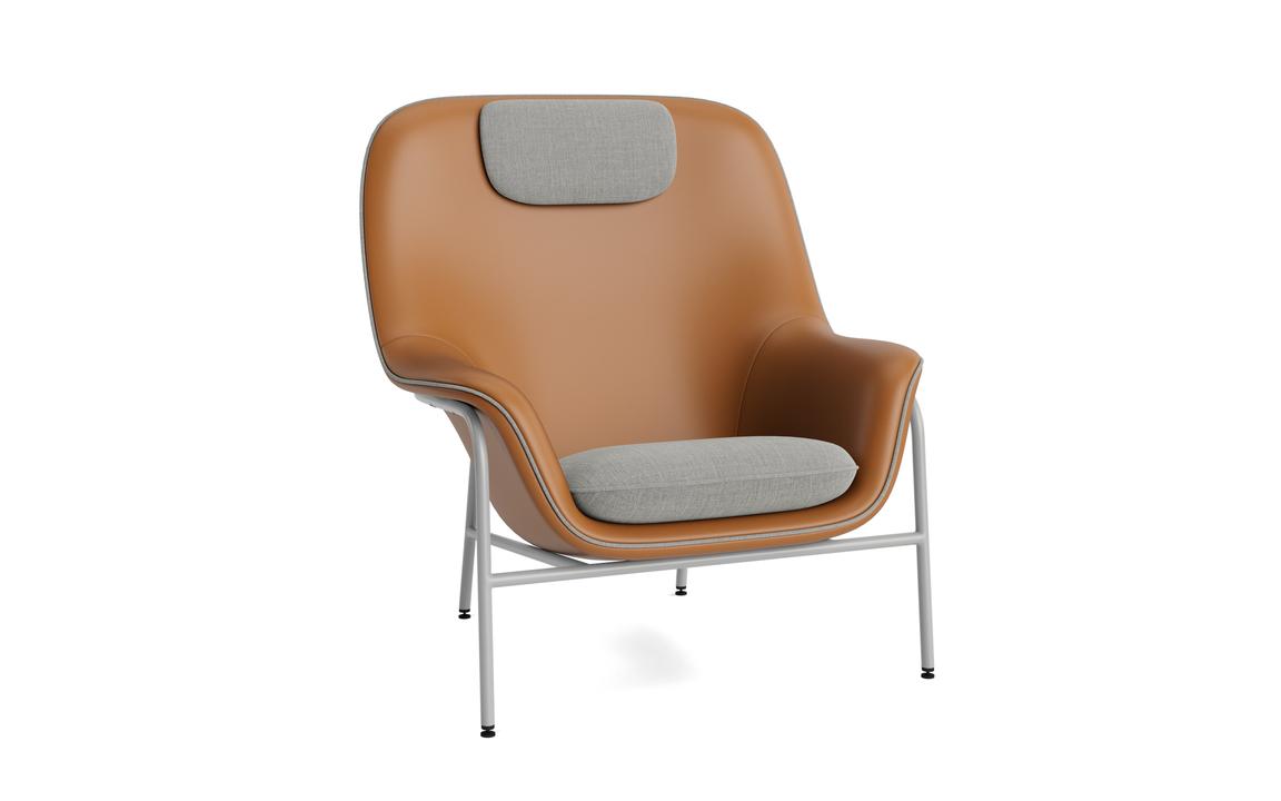 DRAPE LOUNGE CHAIR HIGH W. HEADREST STEEL