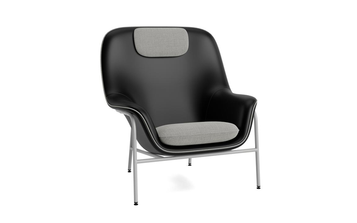 DRAPE LOUNGE CHAIR HIGH W. HEADREST STEEL