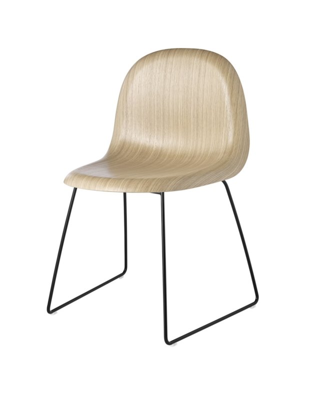 GUBI 3D Sledge base stackable, Wood Shell
