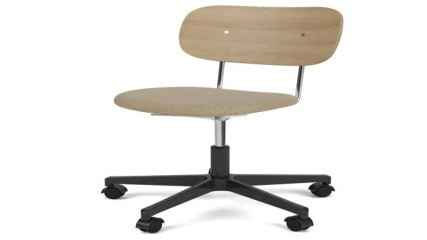 CO TASK CHAIR, STAR BASE W/CASTERS, BLACK ALUMINIUM, UPHOLSTERED SEAT