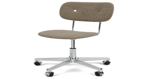 CO TASK CHAIR, STAR BASE W/CASTERS, POLISHED ALUMINIUM, UPHOLSTERED SEAT AND BACK