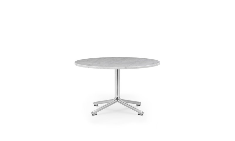 LUNAR TABLE H40 CM ALU/MARBLE
