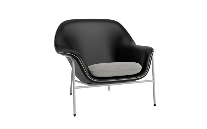 DRAPE LOUNGE CHAIR LOW STEEL