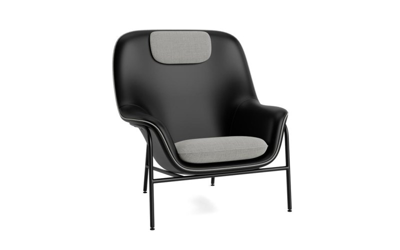 DRAPE LOUNGE CHAIR HIGH W. HEADREST STEEL