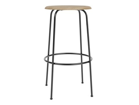 AFTEROOM BAR STOOL, BLACK STEEL BASE, OAK