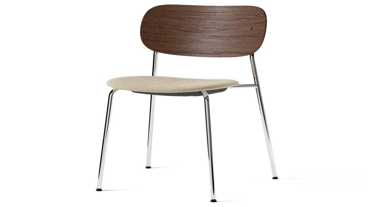 DINING CHAIR CHROME BASE OAK BACK