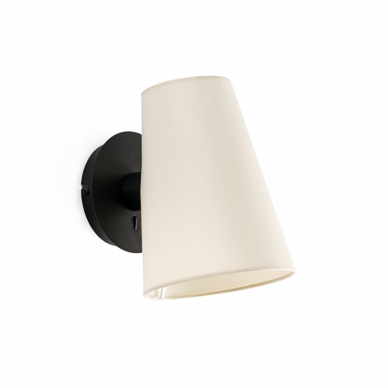 LUPE Black/beige wall lamp